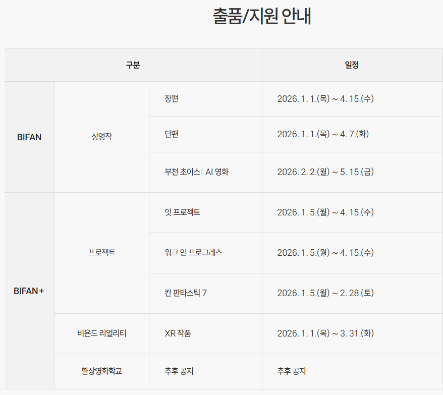 [공모] 2026 부천국제판타스틱영화제 출품/지원 안내 첨부 이미지